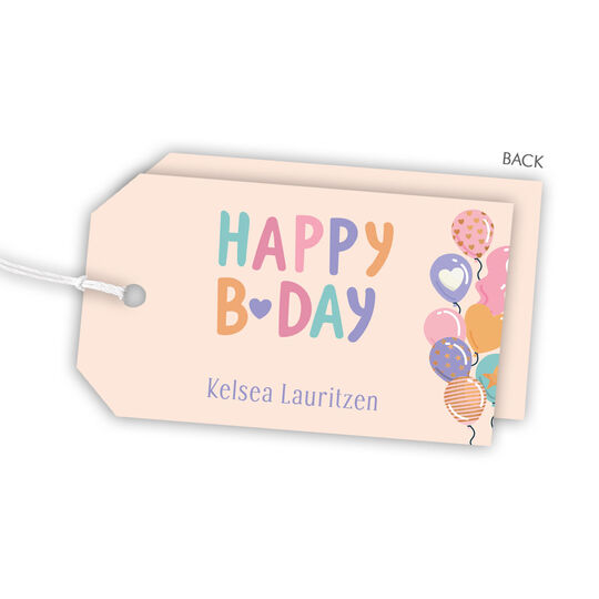 Birthday Balloons Hanging Gift Tags